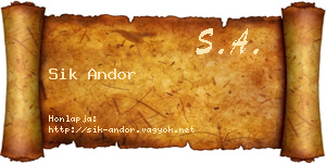 Sik Andor névjegykártya